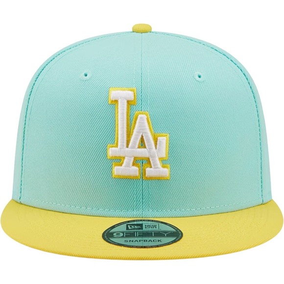 New Era Los Angeles Dodgers Icon Color Pack 9FIFTY Snapback Hat Teal Yellow New - Picture 3 of 4